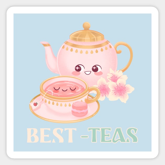 Tea Time Cute Kawaii Tea Lover Tea Party Sticker by Tip Top Tee's